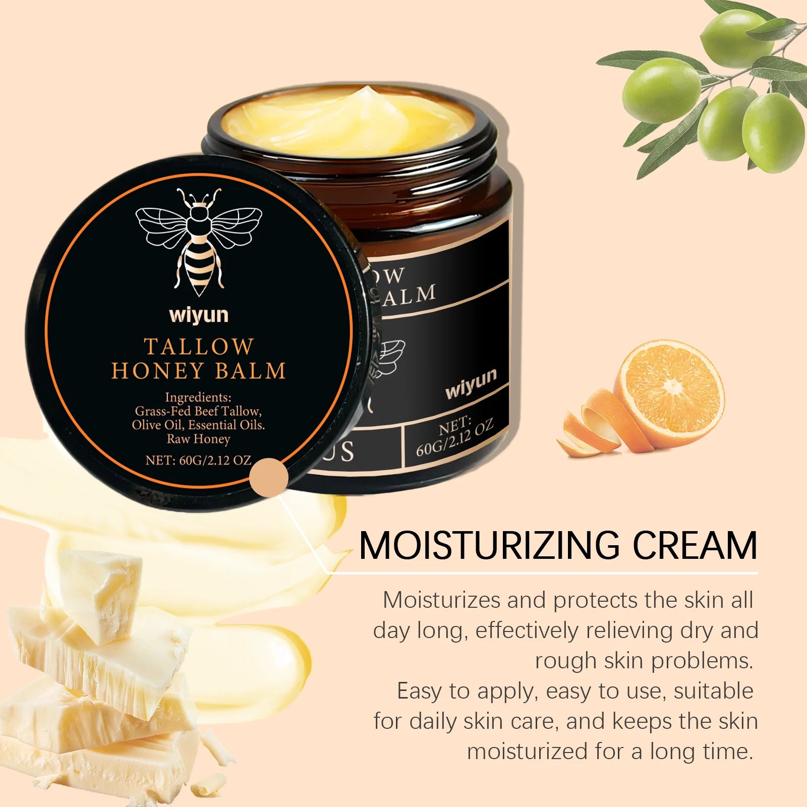 Lotion Corps au Suif de Bœuf & Miel – Hydratante, Raffermissante et Unifiante