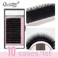 Plateaux de cils volume en gros, taille 10, faux cils 3D en vison, cils individuels, marque de beauté