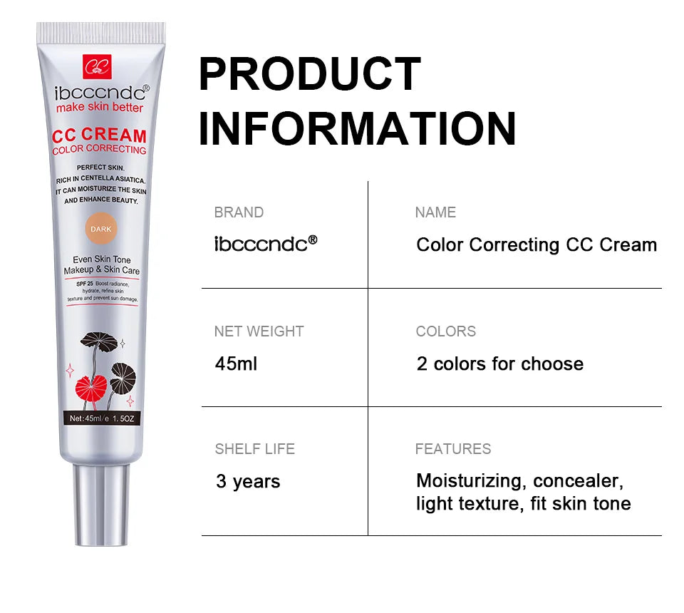 Crème Correctrice de Teint 45 ml – Effet Bonne Mine Instantané